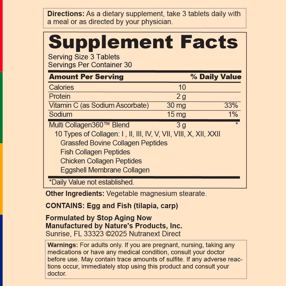 Stop Aging Now multi collagen tablets with glass of water for easy swallowing