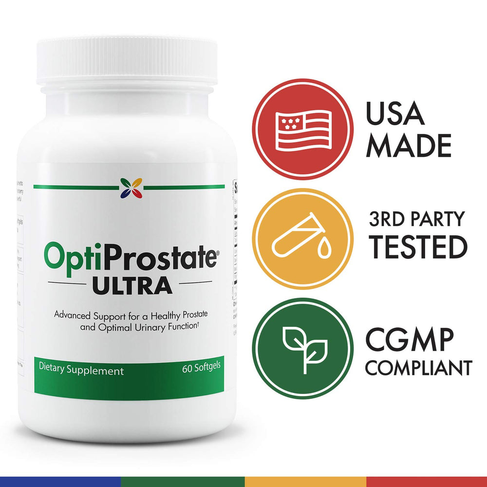 Stop Aging Now OptiProstate Ultra capsules pour, convenient daily serving.