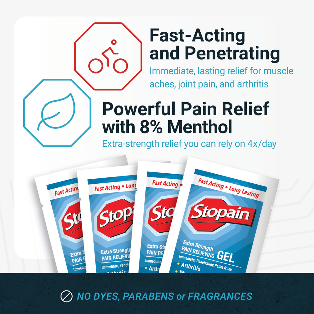 Stopain menthol cooling application provides refreshing relief.