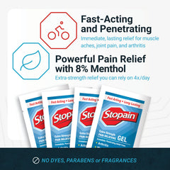 Stopain menthol cooling application provides refreshing relief.