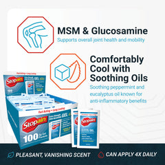 Stopain MSM and glucosamine formula supports joint flexibility.