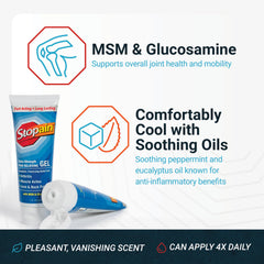 Stopain Pain Relief Gel USA made label signals trusted craftsmanship.