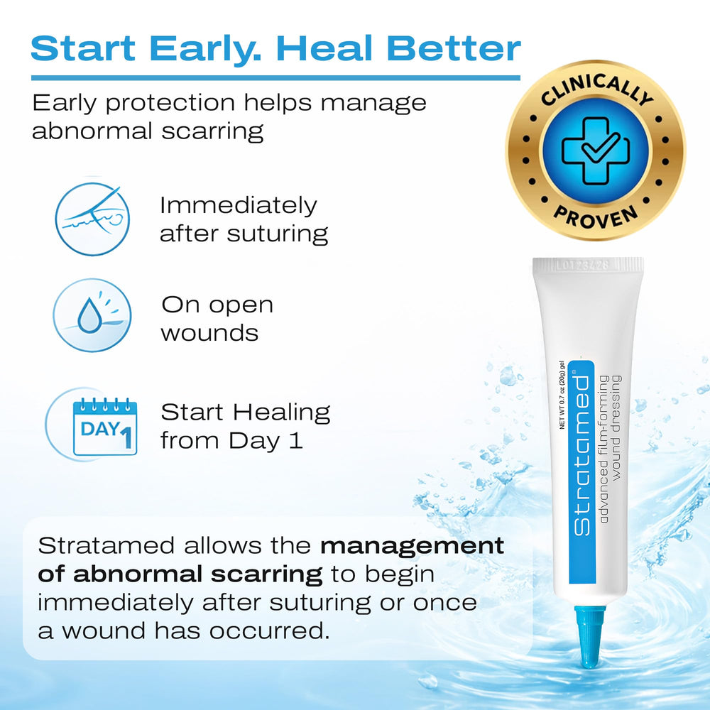 Stratamed adheres to the wound bed for full contact and protection