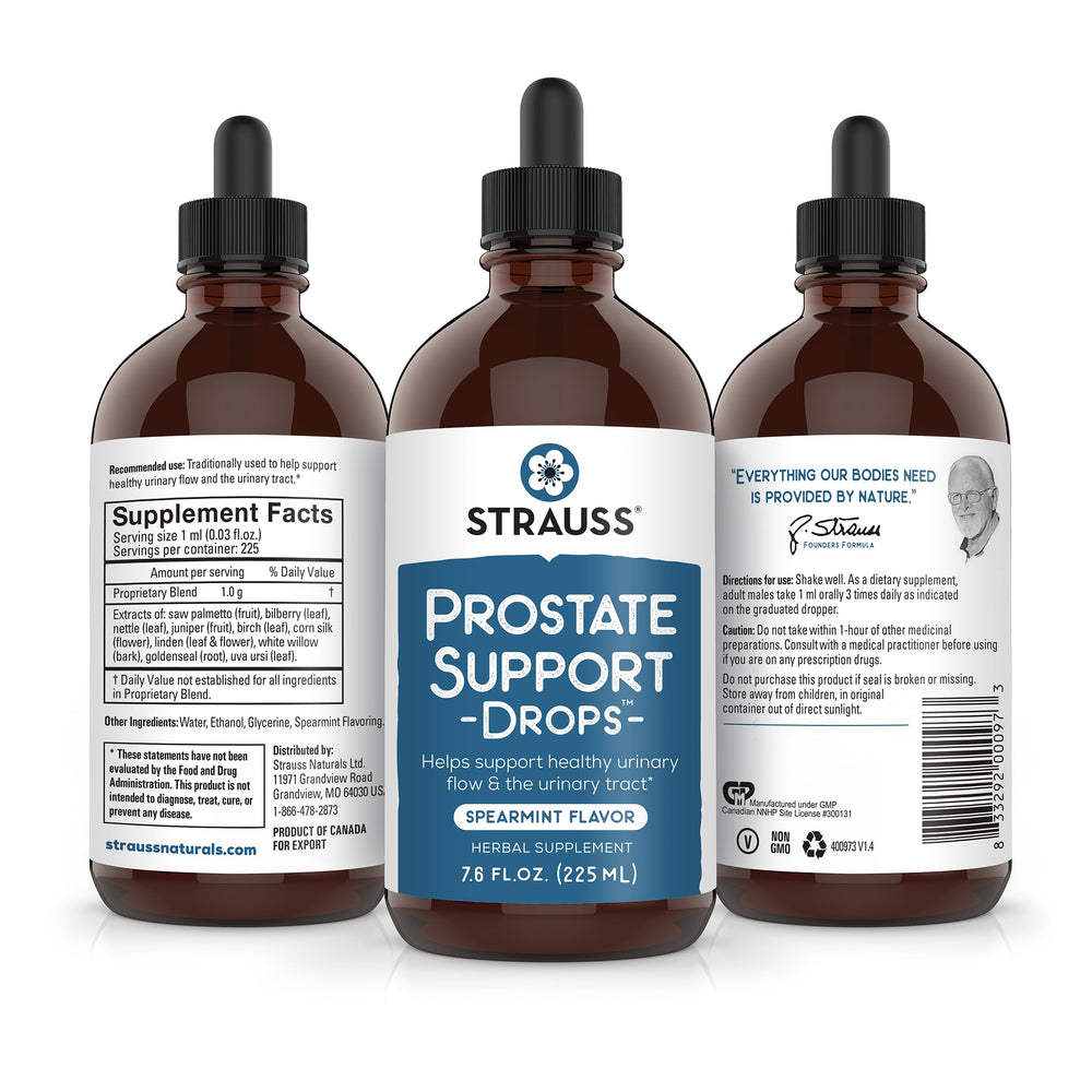 Label highlights Saw Palmetto and other herbal ingredients for urinary support.