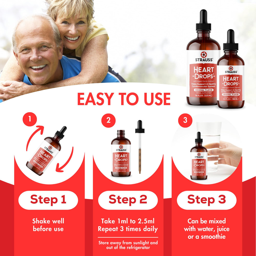 Strauss Naturals Heart Drops third-party tested badge signals purity and safety