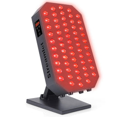 Streamlet red light panel illuminating the face for facial care and skin glow.