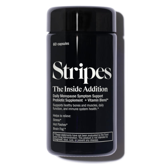STRIPES Naomi Watts The Addition bottle on a shelf showing daily menopause support
