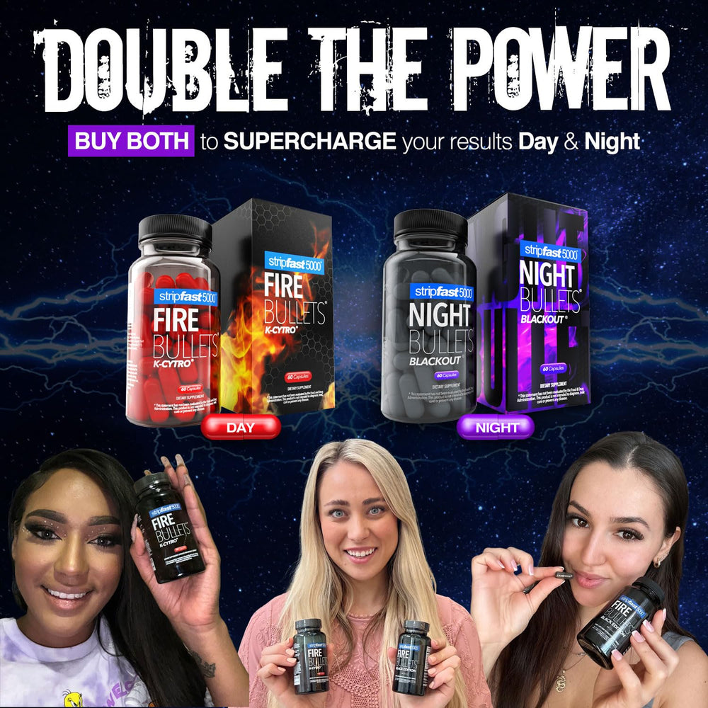 Ingredients graphic for Stripfast5000 Night Bullets highlights active botanicals