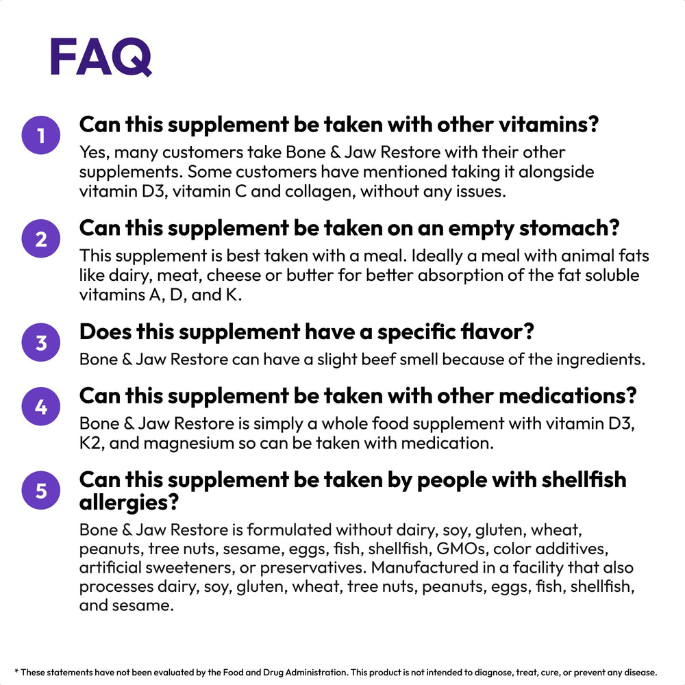 Strong Jaw ingredient chart showcases vitamin blend and minerals.