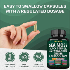 StrongVit turmeric and shilajit visuals imply an antioxidant-rich blend.