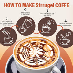 Strrugel Mushroom Coffee on-the-go pack beside laptop for focus.