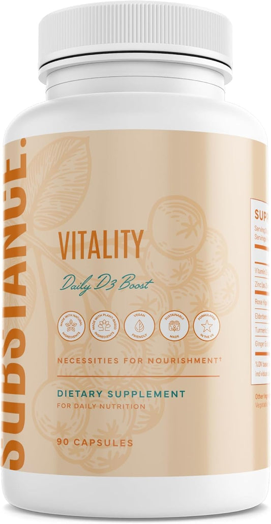 SUBSTANCE D3 Boost bottle label highlights immune support.