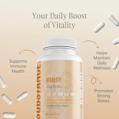 SUBSTANCE Elderberry D3 Boost bottle for immune-friendly wellness on the go.