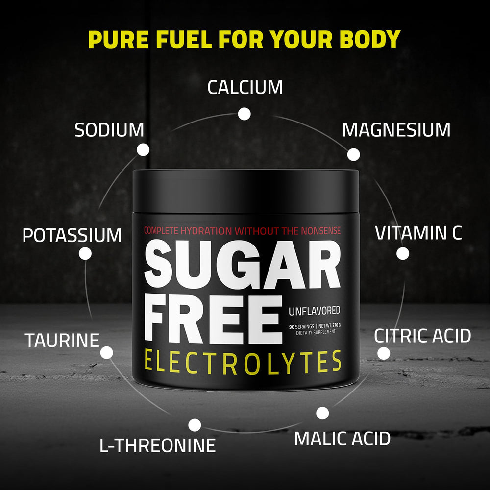 Sugar Free Electrolytes vegan and gluten-free drink ready for daily hydration.