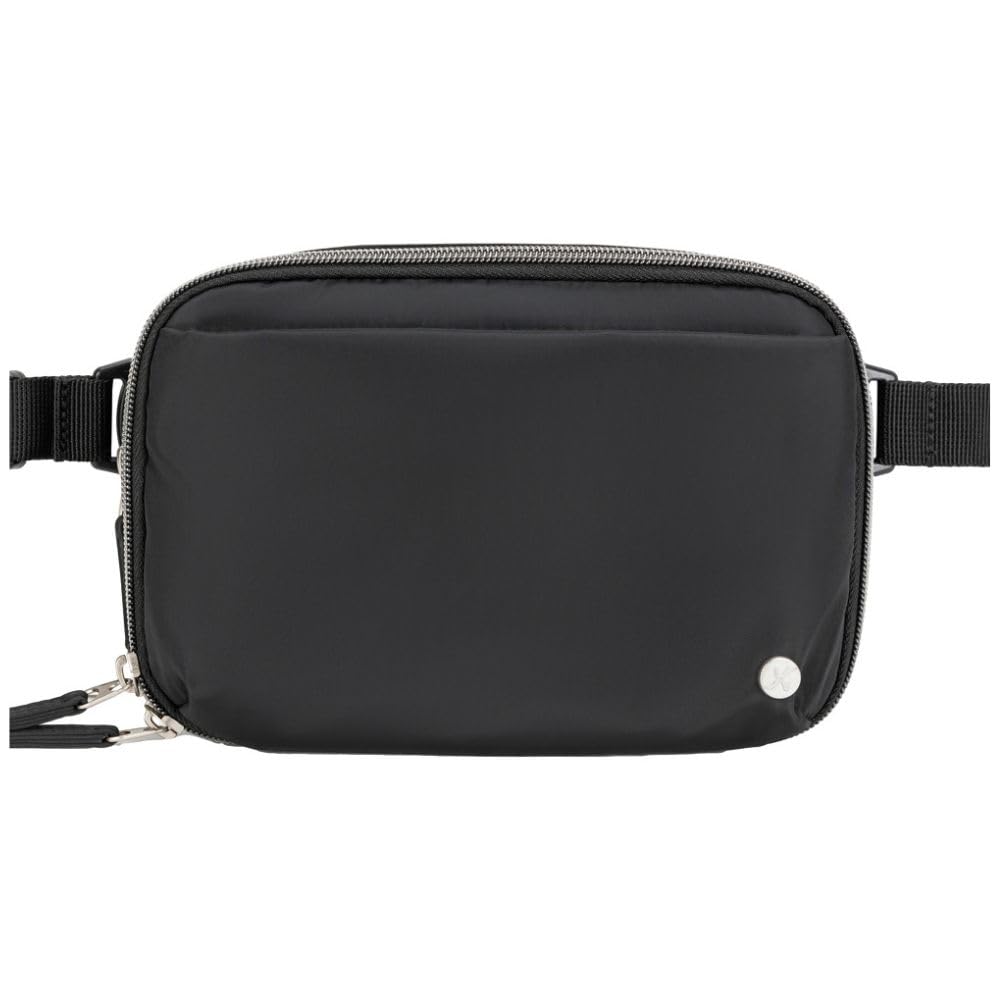 Sugar Medical insulated crossbody bag in onyx showing organized diabetes supplies for travel