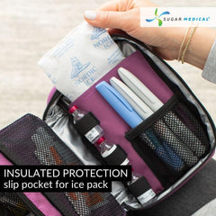 Sugar Medical Insulated Diabetes Organizer center divider keeps supplies organized