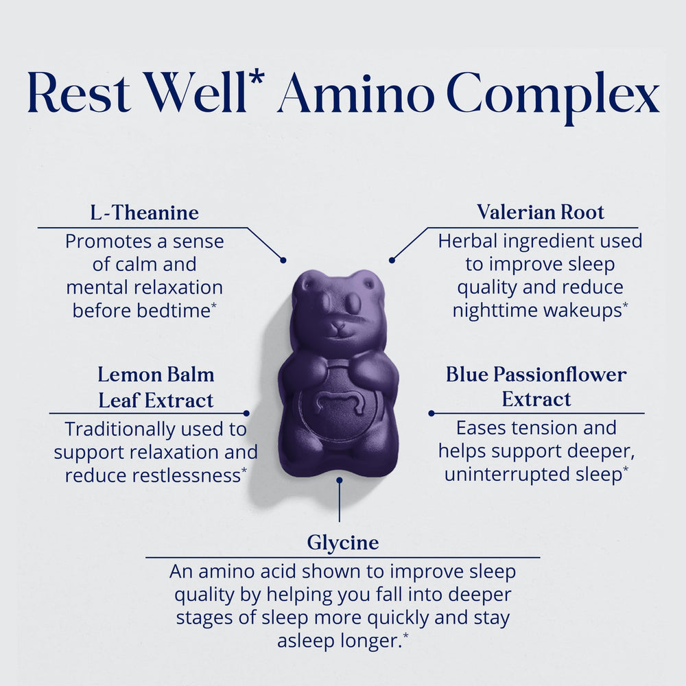 SugarBearPro Sleep Gummy bottle label highlights vegan and certification seals.