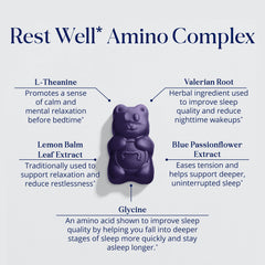 SugarBearPro Sleep Gummy bottle label highlights vegan and certification seals.