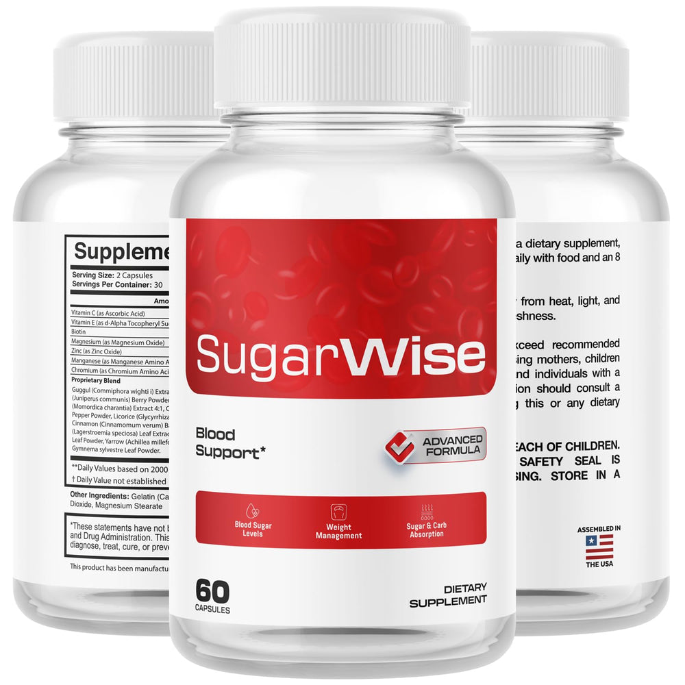 SugarWise bottle with branded label on shelf for daily intake
