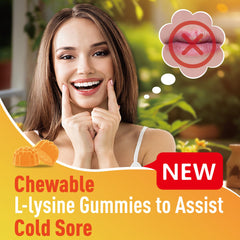 SUGAWITA Lysine Gummies packaging highlights gluten-free and vegan-friendly formula