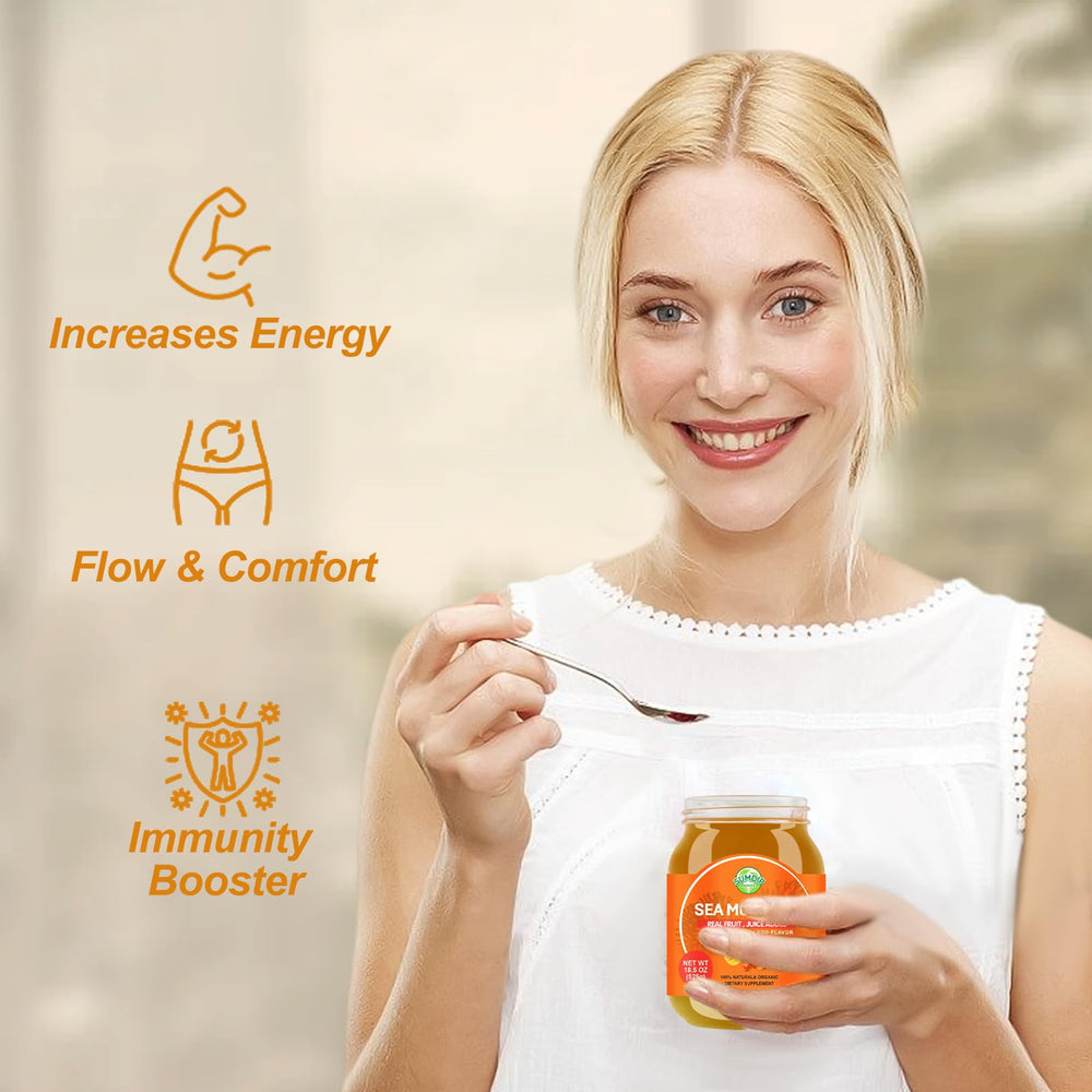 SumDIP Sea Moss Gel smoothie serving idea for energy and wellness.
