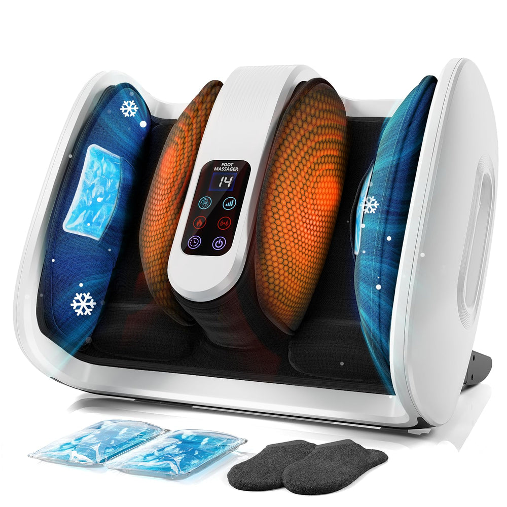 SUMELL foot massager with heat and ice in use for soothing recovery.