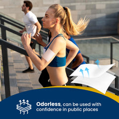 Sumifun patch on the elbow supports easy use during workouts.