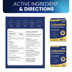Sumifun lidocaine patch packaging highlights maximum strength and count.