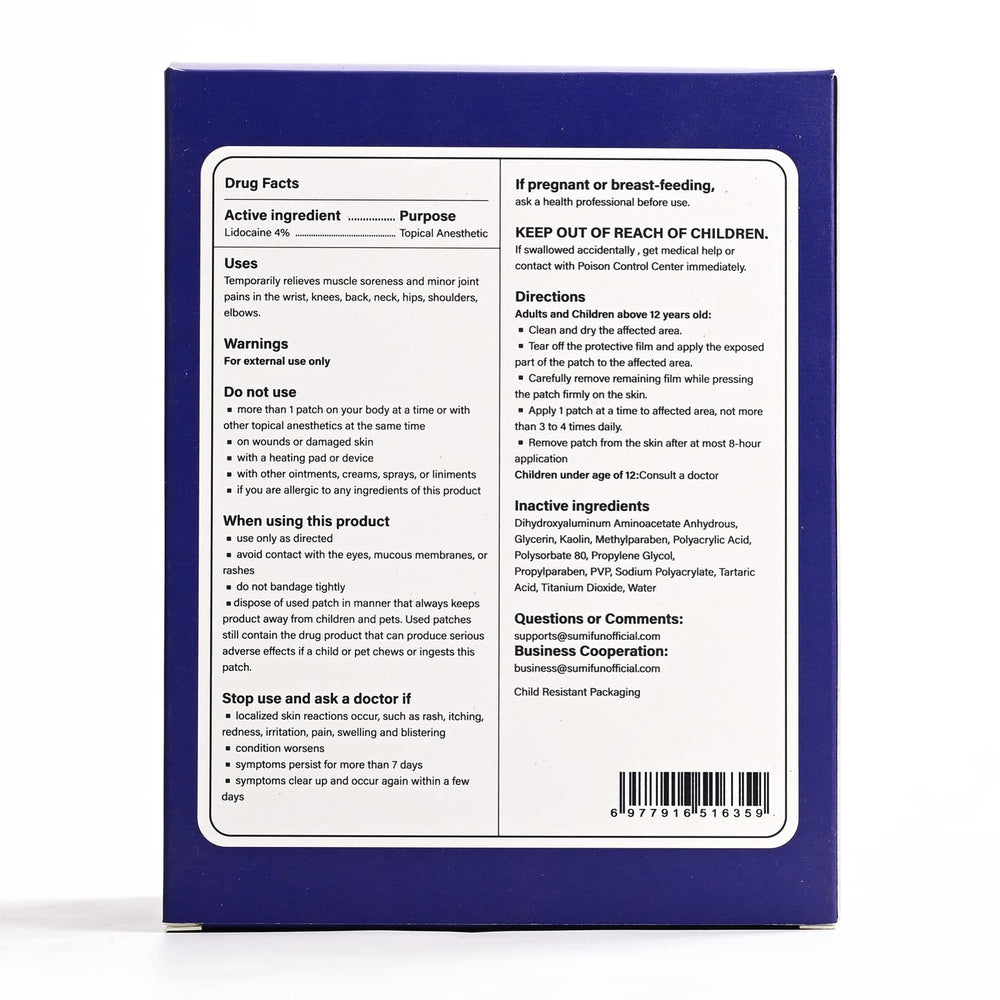 Sumifun 4% lidocaine patch office-ready for desk job comfort