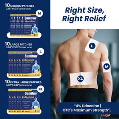 Sumifun 4% lidocaine patch pack-30 for versatile multi-size relief