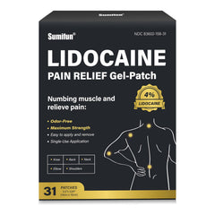 Sumifun 4% lidocaine patches packaging display for quick pain relief