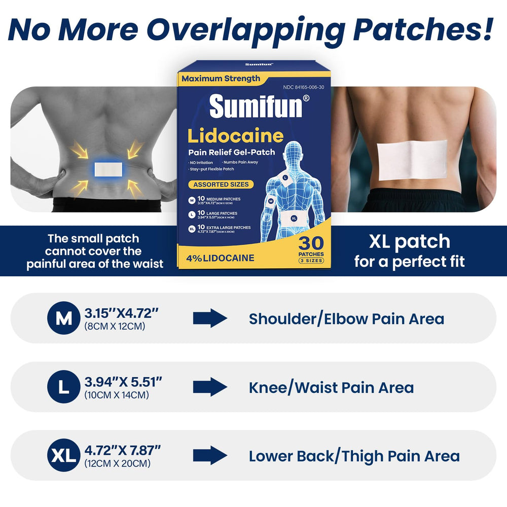 Sumifun 4% lidocaine patch individually wrapped for hygiene and portability