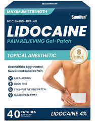 Sumifun 4% Lidocaine Patches with strong adhesion for secure wear during activity.