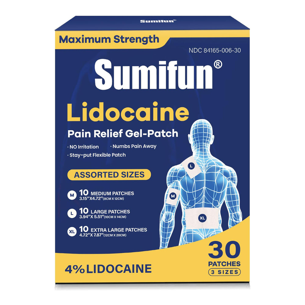 Sumifun 4% lidocaine patch XL back-coverage for broad muscle areas and comfort