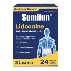 Sumifun XL patch covers back area for broad, consistent numbing