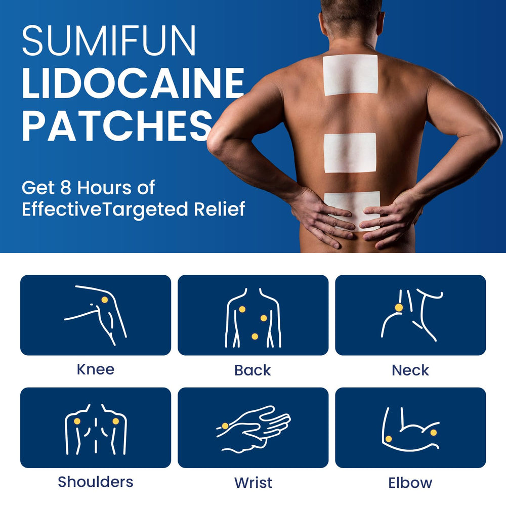 Sumifun lidocaine patch on shoulder area for discreet relief