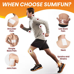 Sumifun Tiger Pain Relief Patch used on joints for versatile relief options.