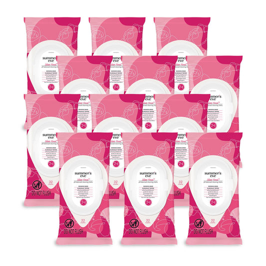 Summer's Eve Sheer Floral wipes in a 32-wipe pack for daily freshness