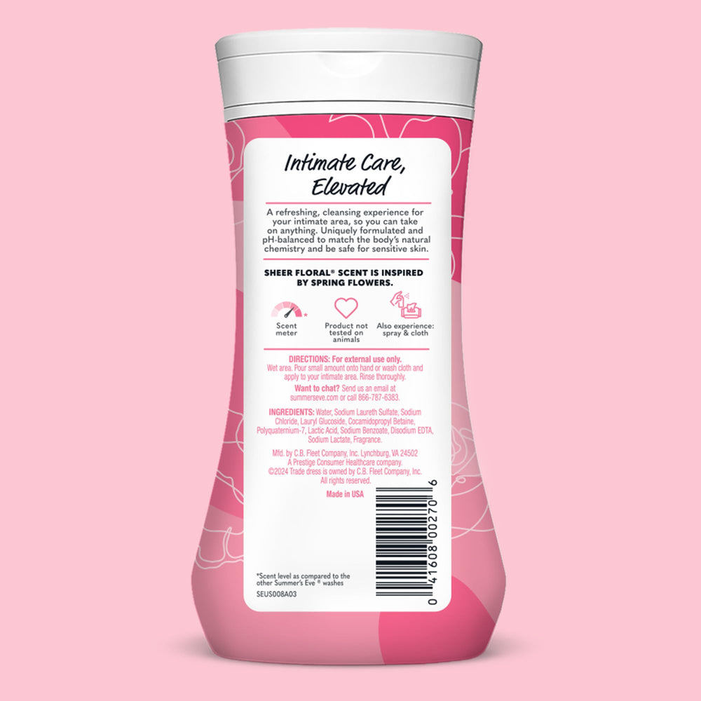 Spring floral fragrance on Summer’s Eve Sheer Floral bottle.