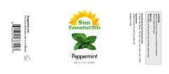 Peppermint oil for massage and skin care by Sun Essential Oils.
