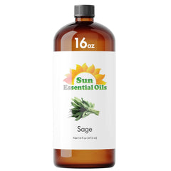 Sun Essential Oils Sage essential oil 16 oz bottle for diffusion and DIY.