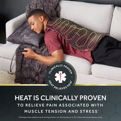 Sunbeam AdvancedHeat king-sized pad moist heat option for deeper warmth.