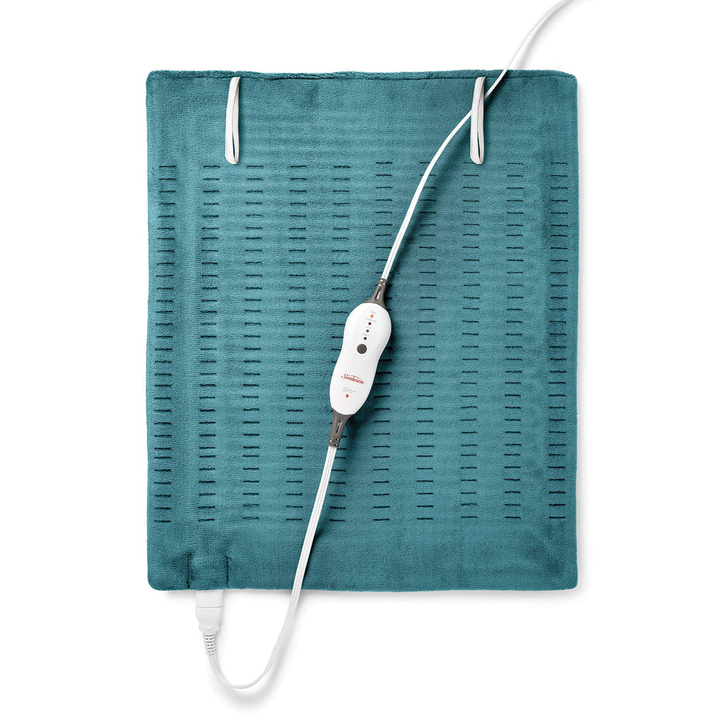 Sunbeam XXL heating pad provides full back coverage with soothing warmth.