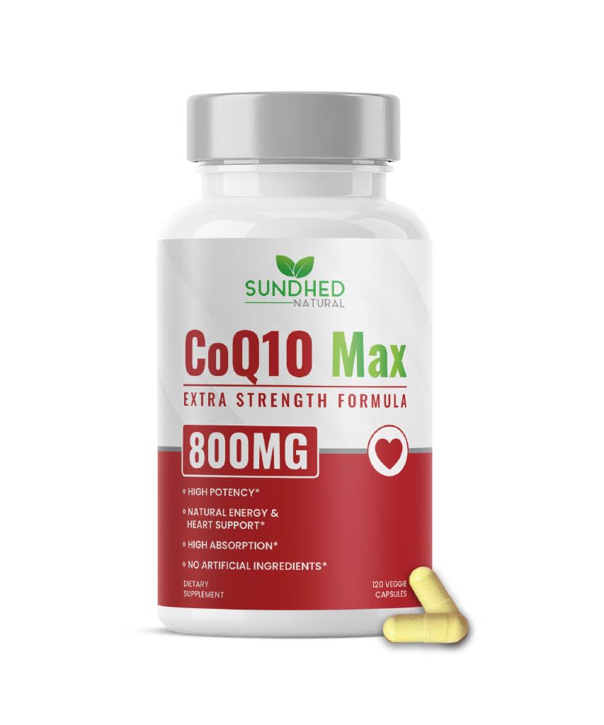 Sundhed Natural CoQ10 capsules front view highlighting daily energy support.