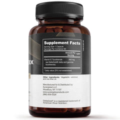 Sunergetic Tocotrienols capsules displaying 300 mg per serving