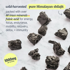 SUNMED Himalayan shilajit gummies vegan label on packaging.