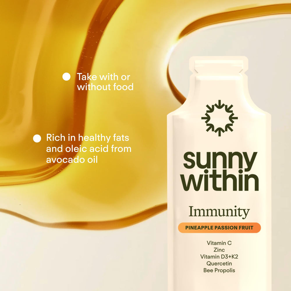 Sunny Within avocado oil and bee propolis deliver natural ingredients in one sachet.