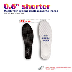 Sunnyeah carbon fiber insole thin plate sits inside lace-up shoes for mobility