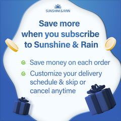Sunshine & Rain probiotics contents poured into water for versatile use