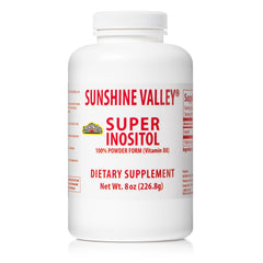 Sunshine Valley Inositol powder texture closeup highlights fine, pure powder ideal for versatile incorporation